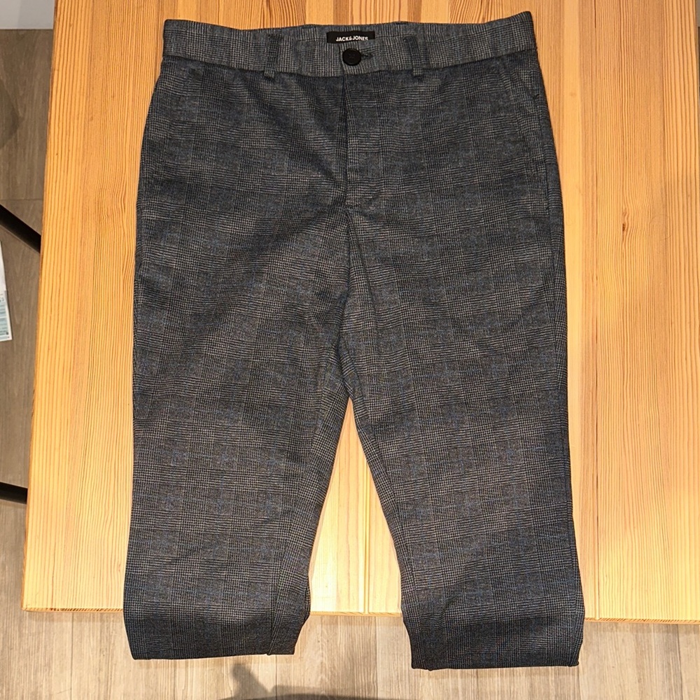 Jack & Jones Charcoal and Black Patterned Trousers